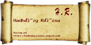 Hadházy Rózsa névjegykártya